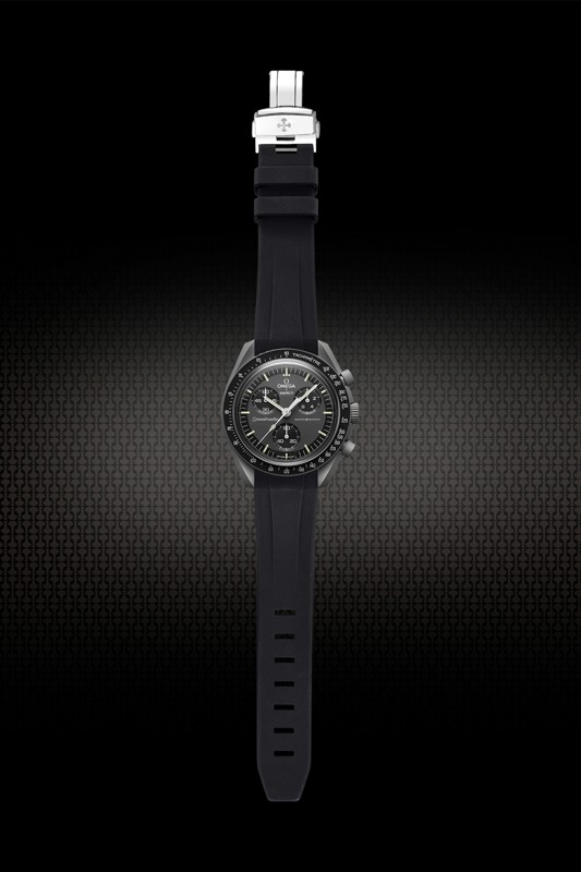 维瑞亚Vagenari橡胶表带适用于Swatch X Omega联名款腕表蝴蝶扣
