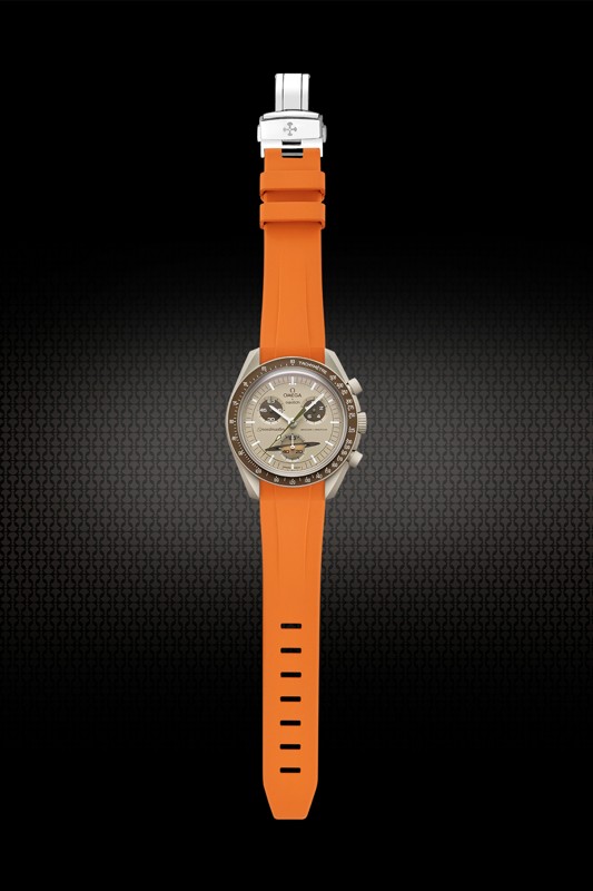 维瑞亚Vagenari橡胶表带适用于Swatch X Omega联名款腕表蝴蝶扣
