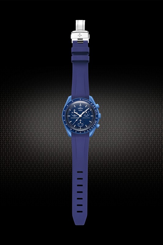 维瑞亚Vagenari橡胶表带适用于Swatch X Omega联名款腕表蝴蝶扣