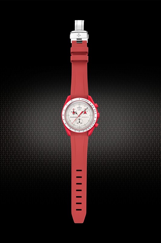 维瑞亚Vagenari橡胶表带适用于Swatch X Omega联名款腕表蝴蝶扣
