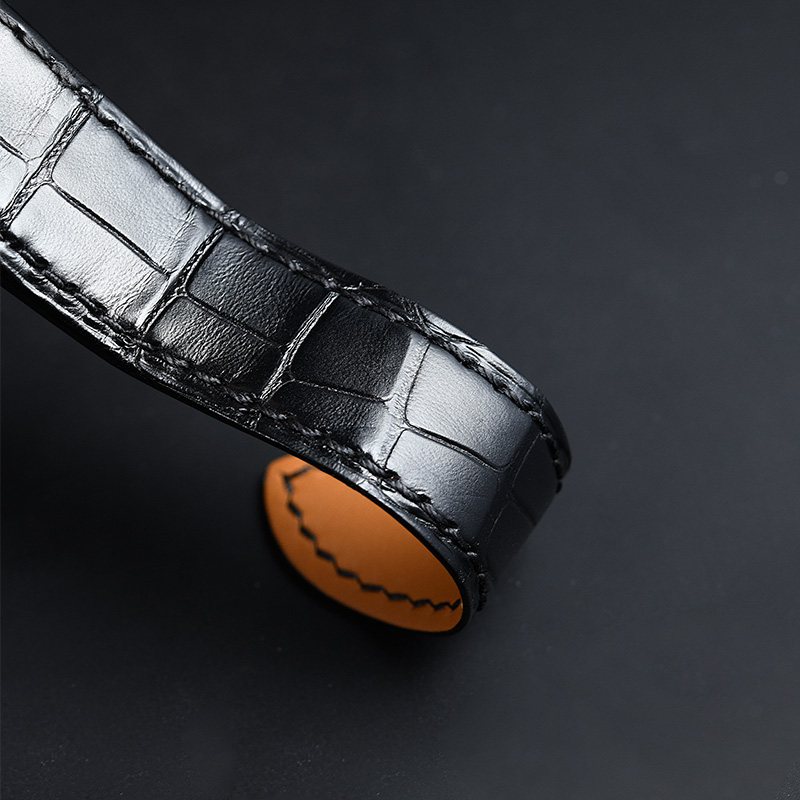 维瑞亚美洲鳄鱼皮表带一键快拆适用于卡地亚山度士表径35.6mm
