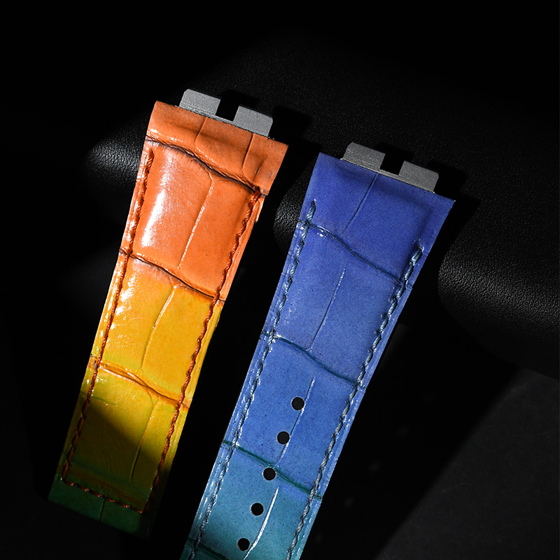 维瑞亚鳄鱼皮表带适用宇舶大爆炸Unico融合45mm 411 and 414